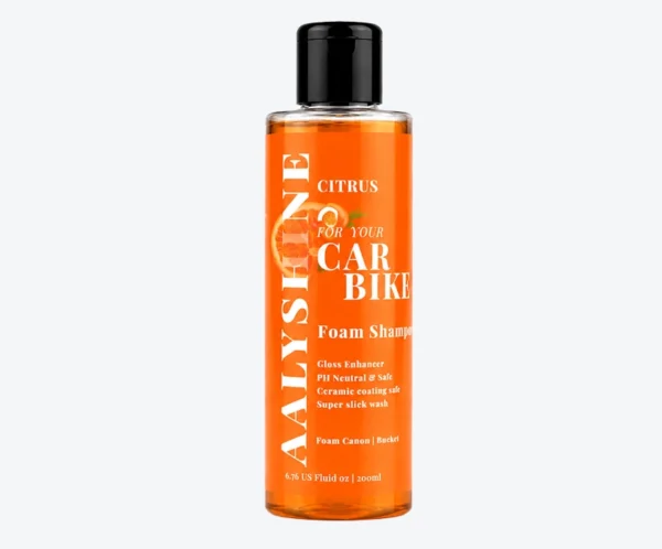Aalyshine Citrus Car & Bike Shampoo – 200 ML | pH Neutral Vehicle Wash Shampoo