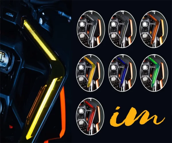 Super Duke 1390 Inspired LED Headlight for KTM Duke 125 / 200 / 250 / 390 – ABS Housing, RGB DRL, White & Yellow High Beam + Low Beam